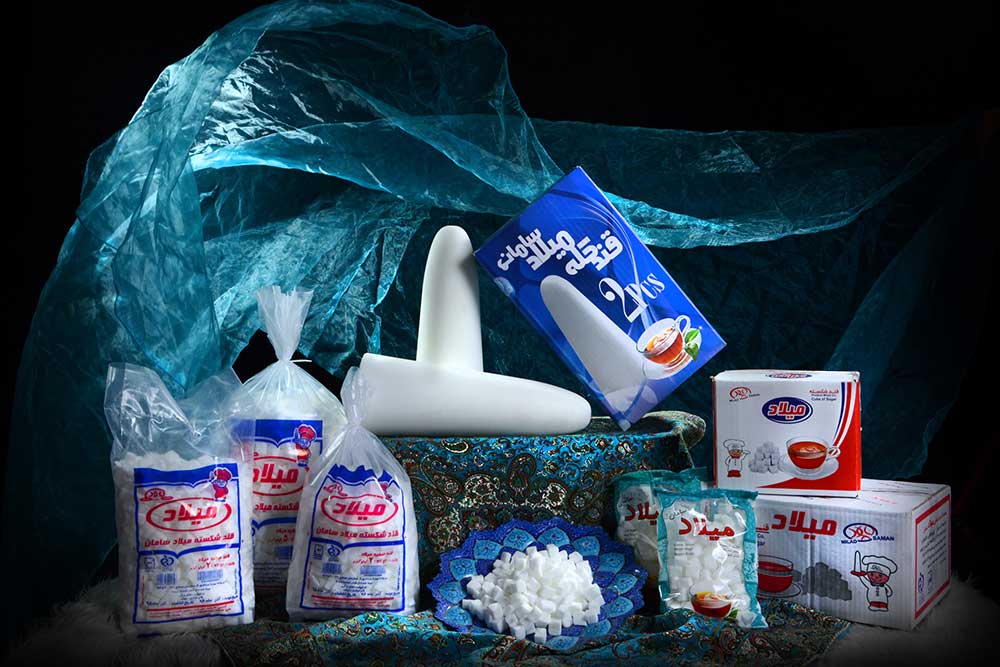 محصولات تولیدی قند و شکر صنایع غذایی میلاد